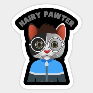 Hairy Pawter, cats, Kitten, Kitty, Cat lover, Animal, Pet, Funny, Funny Cat, Glasses, Track suit, Sticker